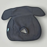 Waterproof child seat towel in charcoal grey, designed for baby and toddler car seats to prevent spills and leaks.