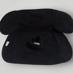 Black waterproof child seat towel on a  white background