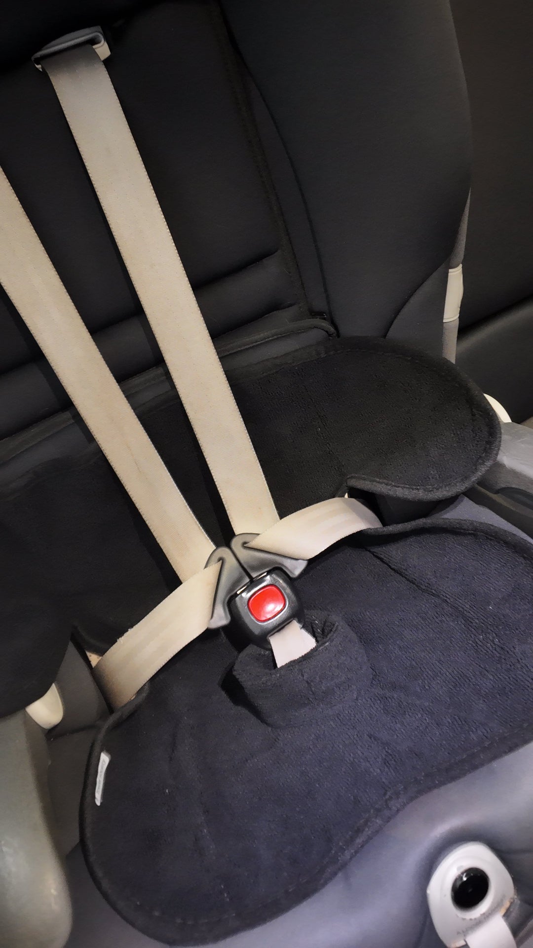 Waterproof black child seat towel insert.