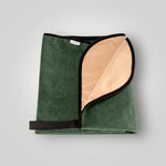 Moss green waterproof car seat towel folded