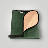 Moss green waterproof car seat towel folded