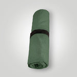Moss green waterproof car seat towel rolled up