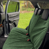 Moss Green waterproof back seat towel fitted in a car