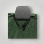 Moss Green back seat towel adjustable headrest strap detail