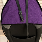 Purple towel rear strap detail
