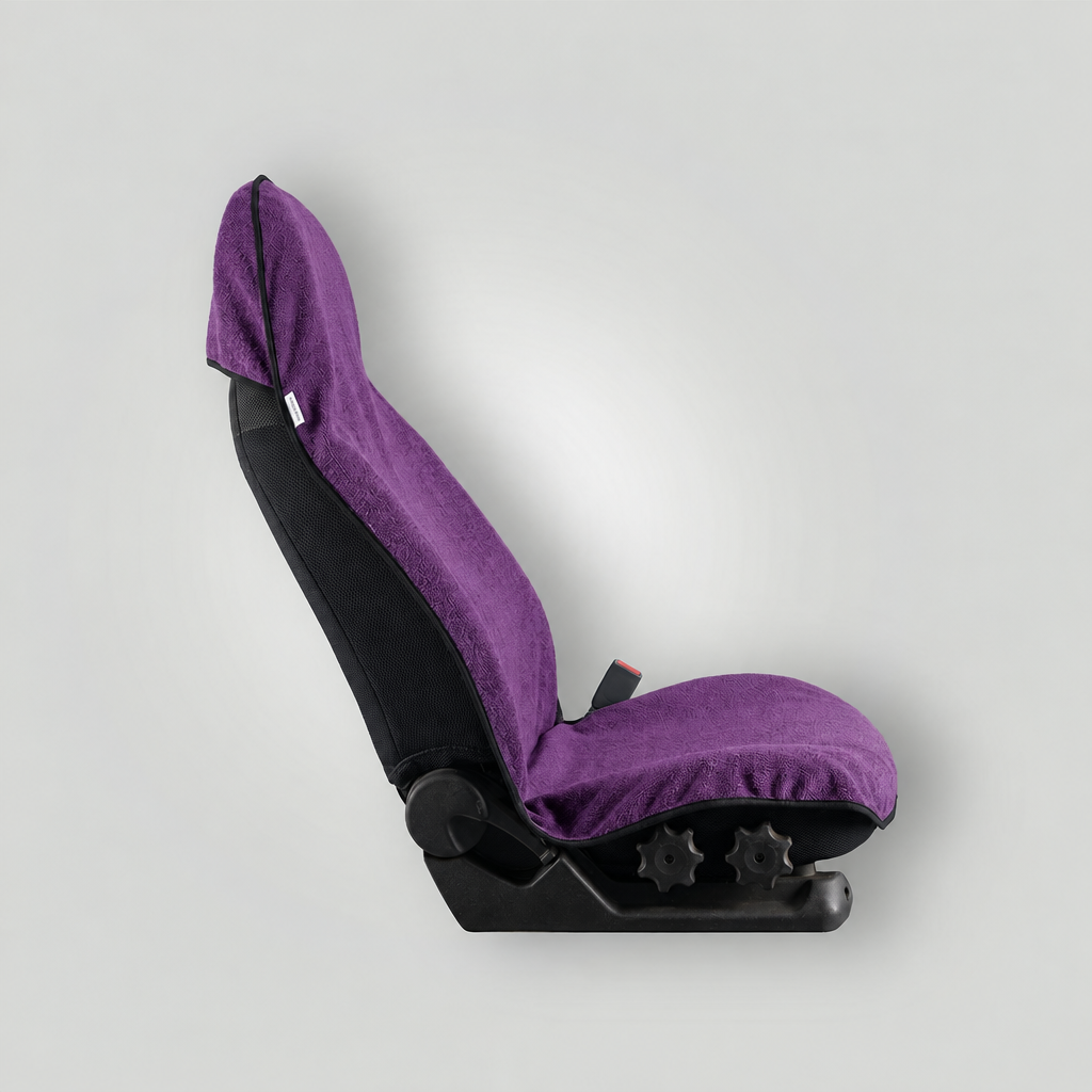 Purple towel side view
